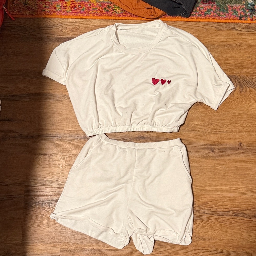 White Shirt and Short Set